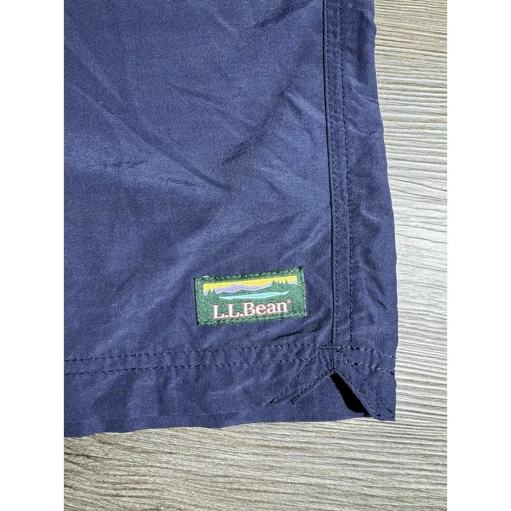 L.L.Bean Swim Trunks Mens XXL Navy Blue Lined Beach Shorts Drawstring Mesh Liner